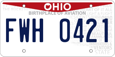 OH license plate FWH0421