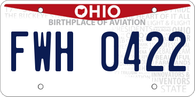 OH license plate FWH0422