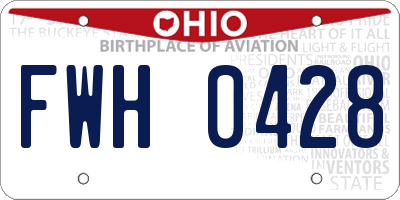 OH license plate FWH0428