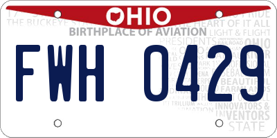 OH license plate FWH0429