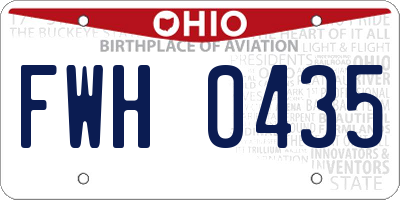 OH license plate FWH0435