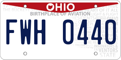 OH license plate FWH0440