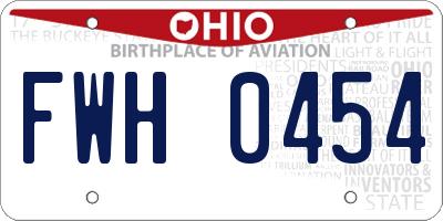 OH license plate FWH0454