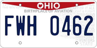OH license plate FWH0462