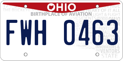 OH license plate FWH0463