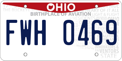 OH license plate FWH0469