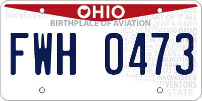 OH license plate FWH0473