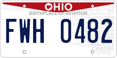 OH license plate FWH0482