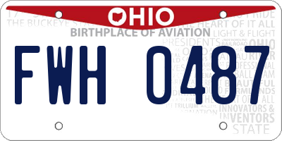 OH license plate FWH0487