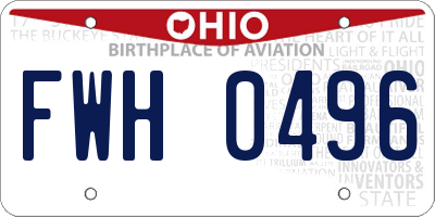 OH license plate FWH0496