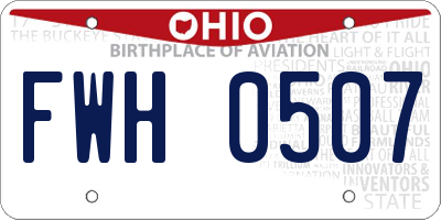 OH license plate FWH0507