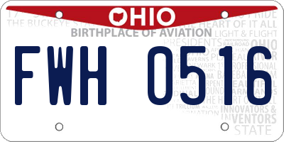 OH license plate FWH0516