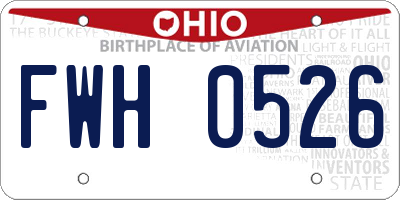 OH license plate FWH0526