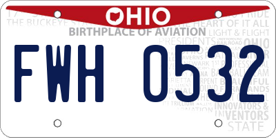 OH license plate FWH0532