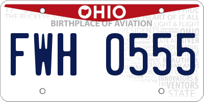 OH license plate FWH0555