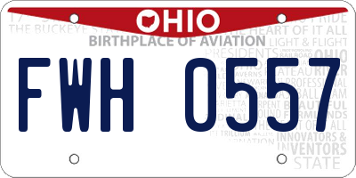 OH license plate FWH0557