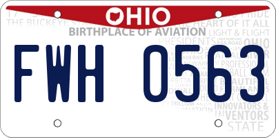 OH license plate FWH0563