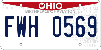 OH license plate FWH0569