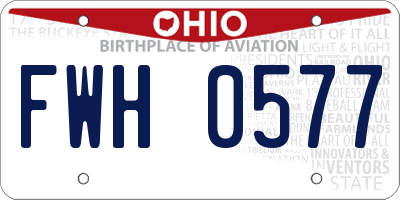 OH license plate FWH0577