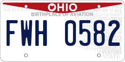 OH license plate FWH0582