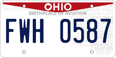 OH license plate FWH0587