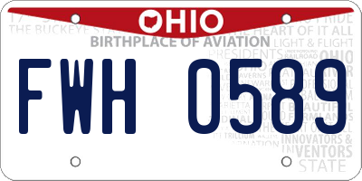 OH license plate FWH0589