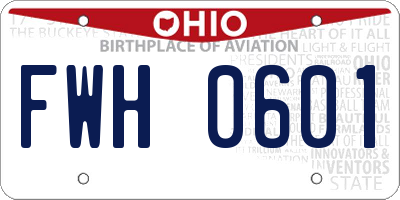 OH license plate FWH0601