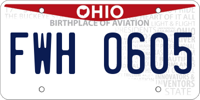 OH license plate FWH0605