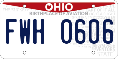 OH license plate FWH0606