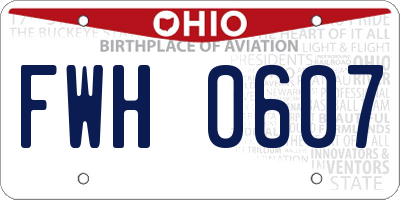 OH license plate FWH0607