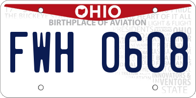 OH license plate FWH0608