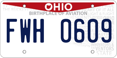 OH license plate FWH0609