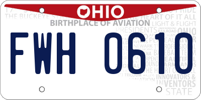 OH license plate FWH0610