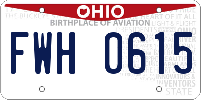 OH license plate FWH0615