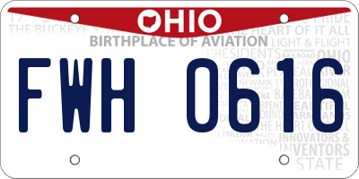 OH license plate FWH0616