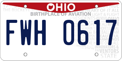 OH license plate FWH0617