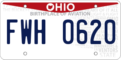 OH license plate FWH0620