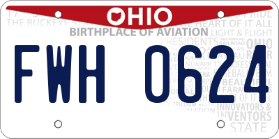 OH license plate FWH0624