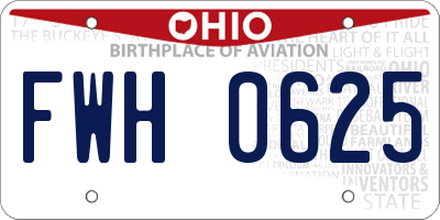 OH license plate FWH0625
