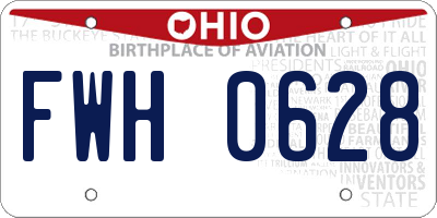 OH license plate FWH0628