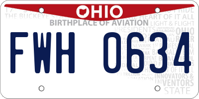 OH license plate FWH0634