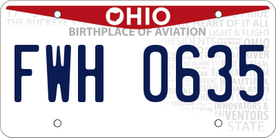 OH license plate FWH0635