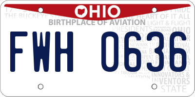 OH license plate FWH0636