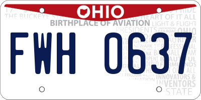 OH license plate FWH0637