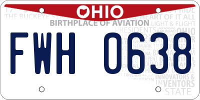 OH license plate FWH0638