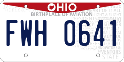 OH license plate FWH0641