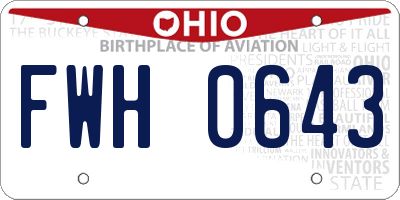 OH license plate FWH0643