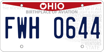 OH license plate FWH0644