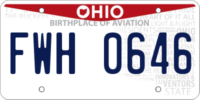 OH license plate FWH0646