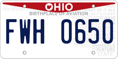 OH license plate FWH0650